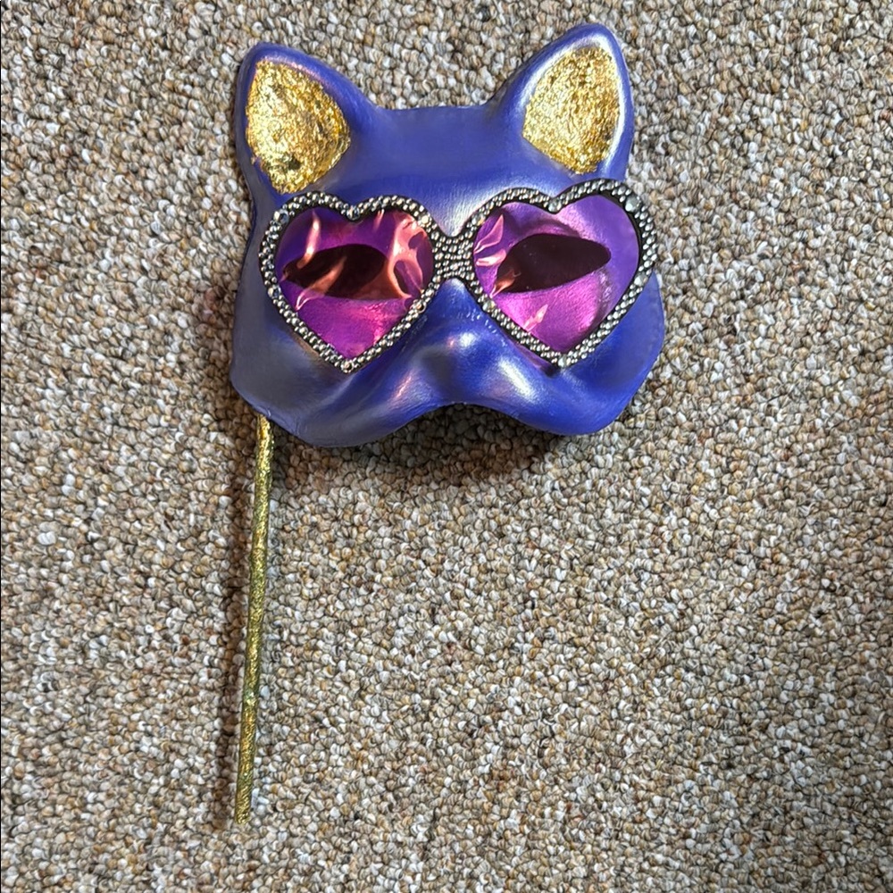 Handcrafted Perwinkle Inspired Elton John Heart Sunglasses Cat Masquerade Mask